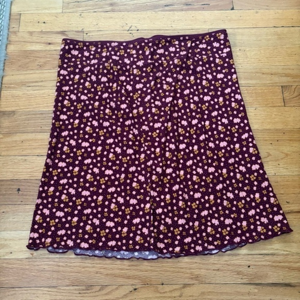 Free People Burgundy Floral Skirt Size 12